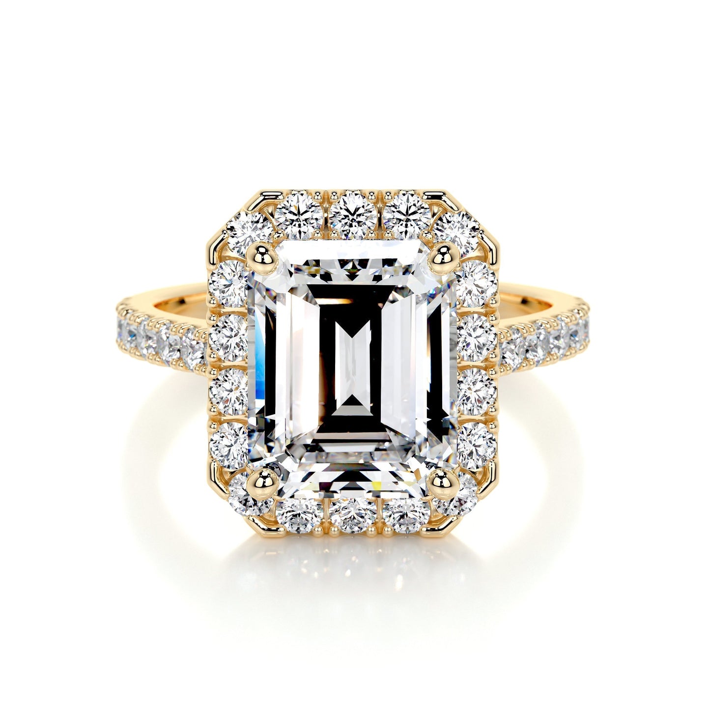 1.50 CT Emerald Halo CVD D/VS1 Diamond Engagement Ring 7