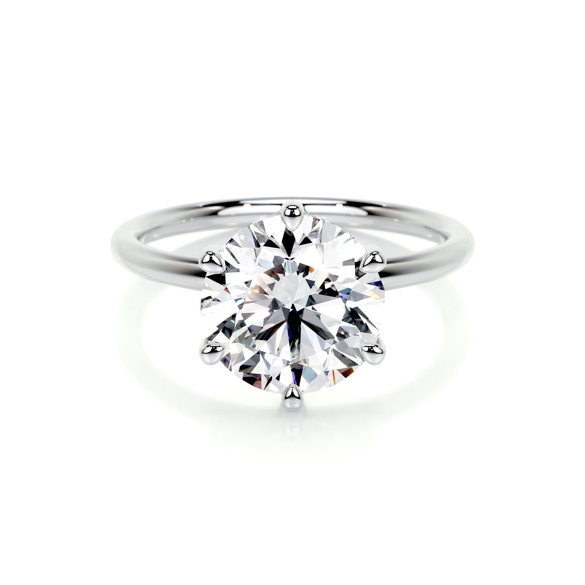 2.0 CT Round Solitaire CVD E/VS2 Diamond Engagement Ring 1