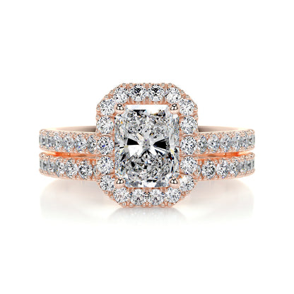1.50 CT Radiant Halo CVD F/VS Diamond Bridal Ring Set 11