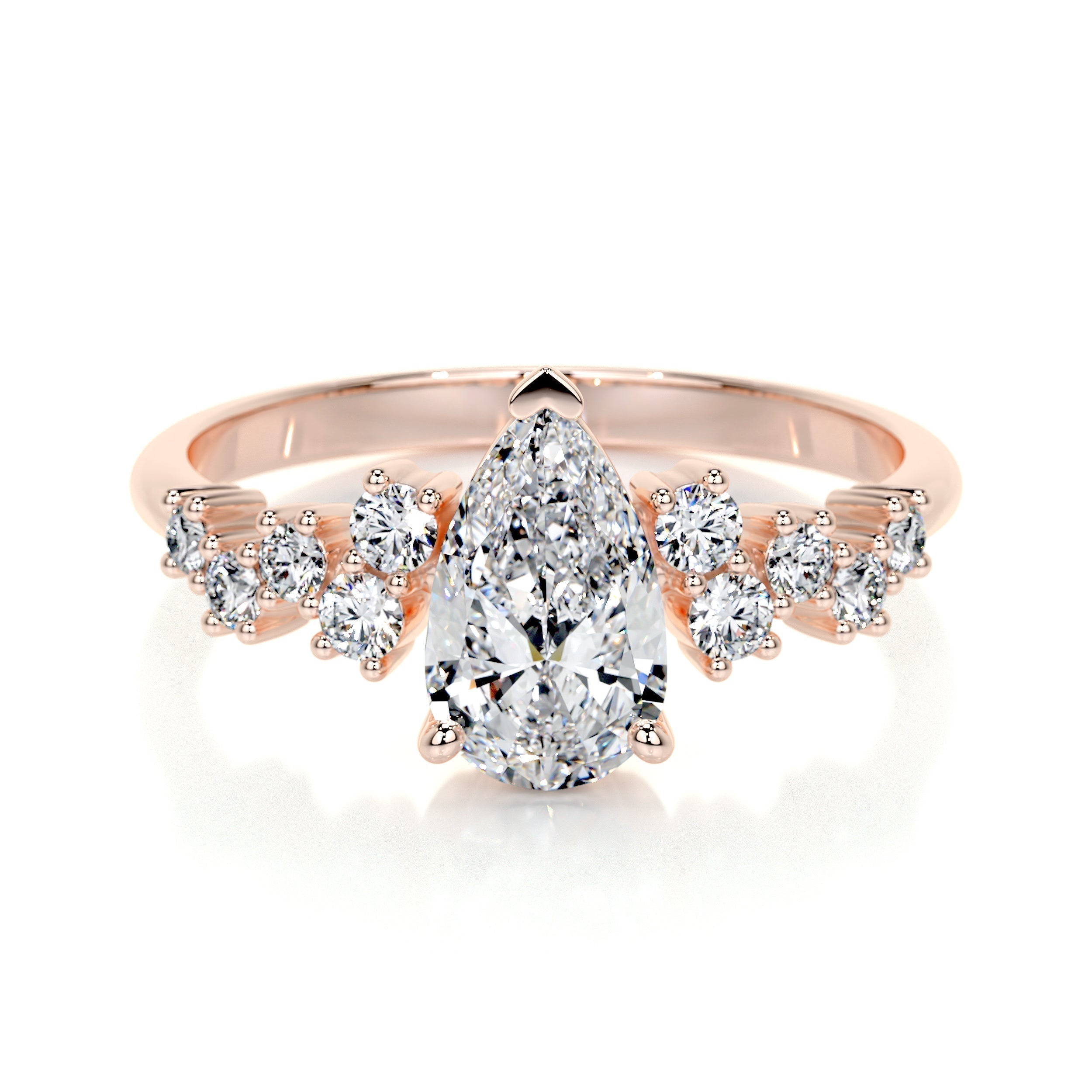 Pear Cluster Lab Grown Diamond Engagement Ring