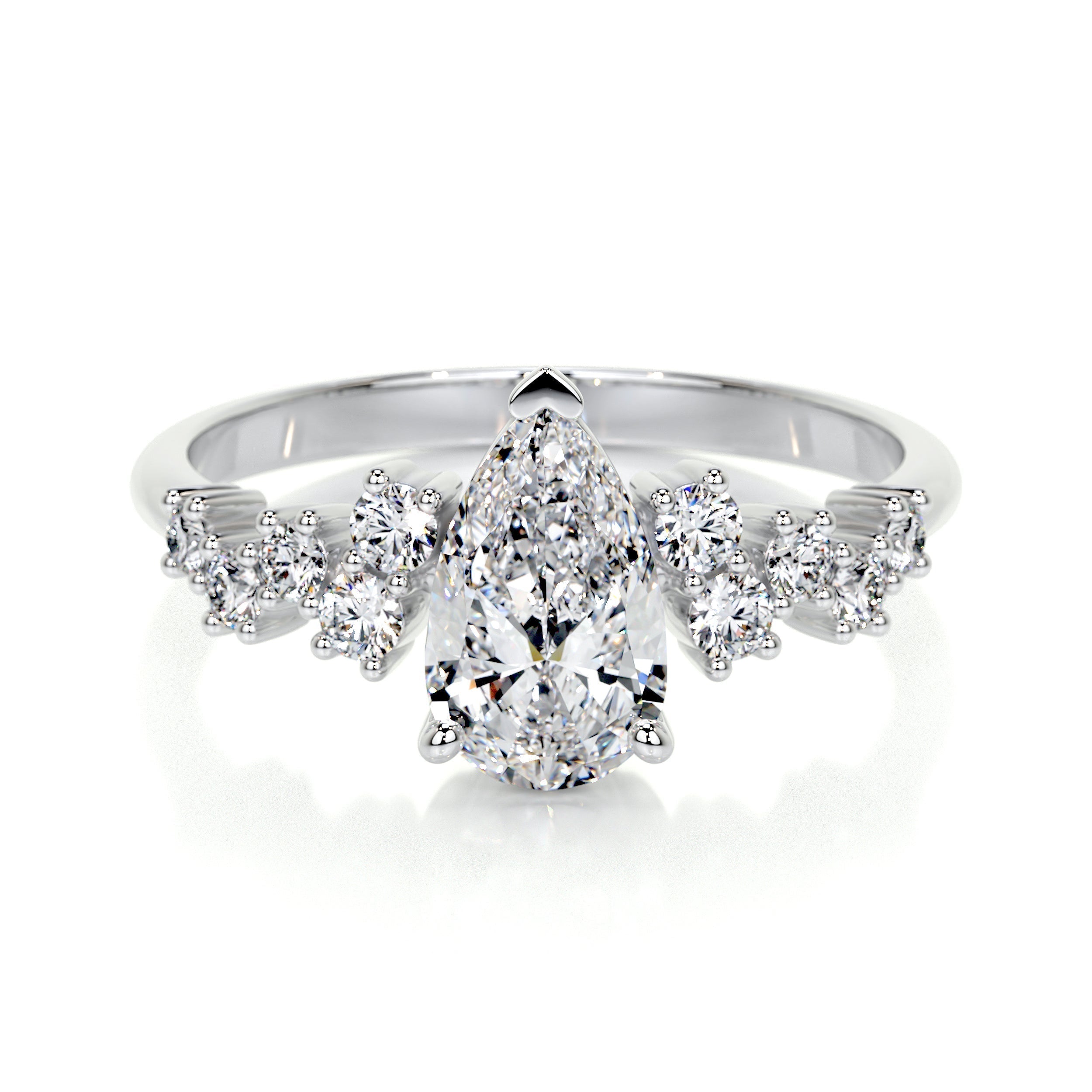 Pear Cluster Lab Grown Diamond Engagement Ring
