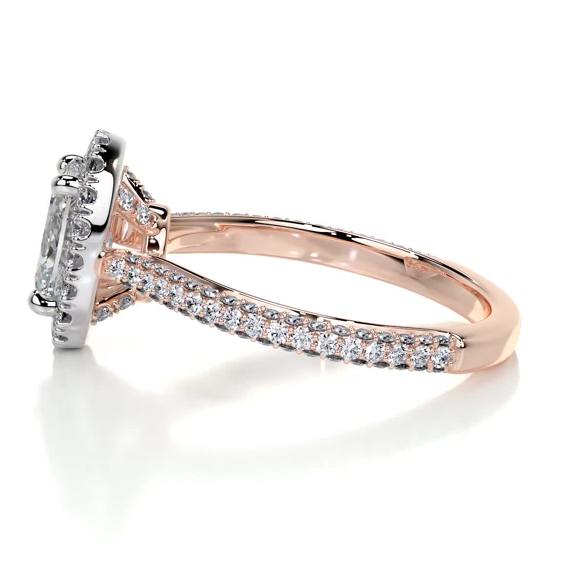 Oval Halo & Pave Lab Grown Diamond Engagement Ring