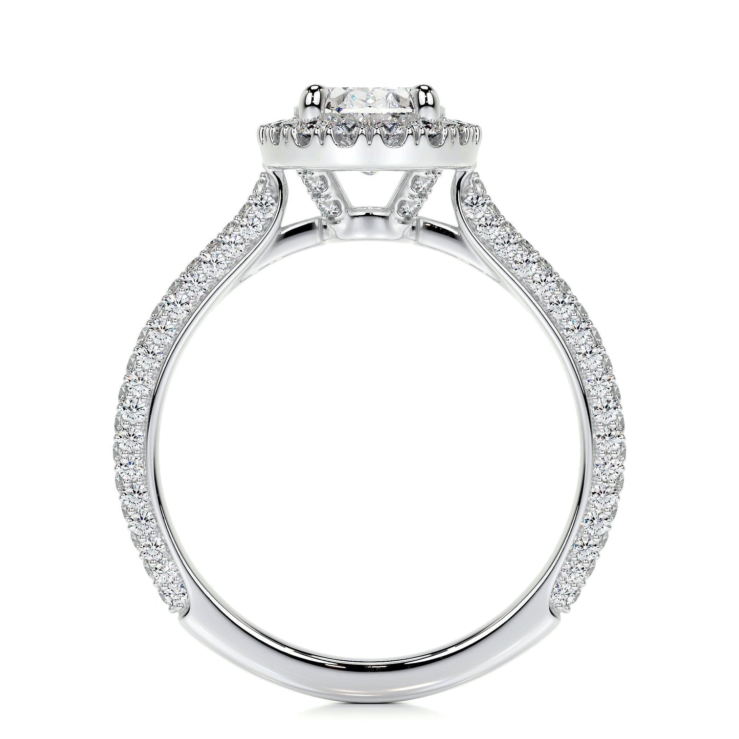 1.50 CT Oval Halo CVD F/VS2 Diamond Engagement Ring 5