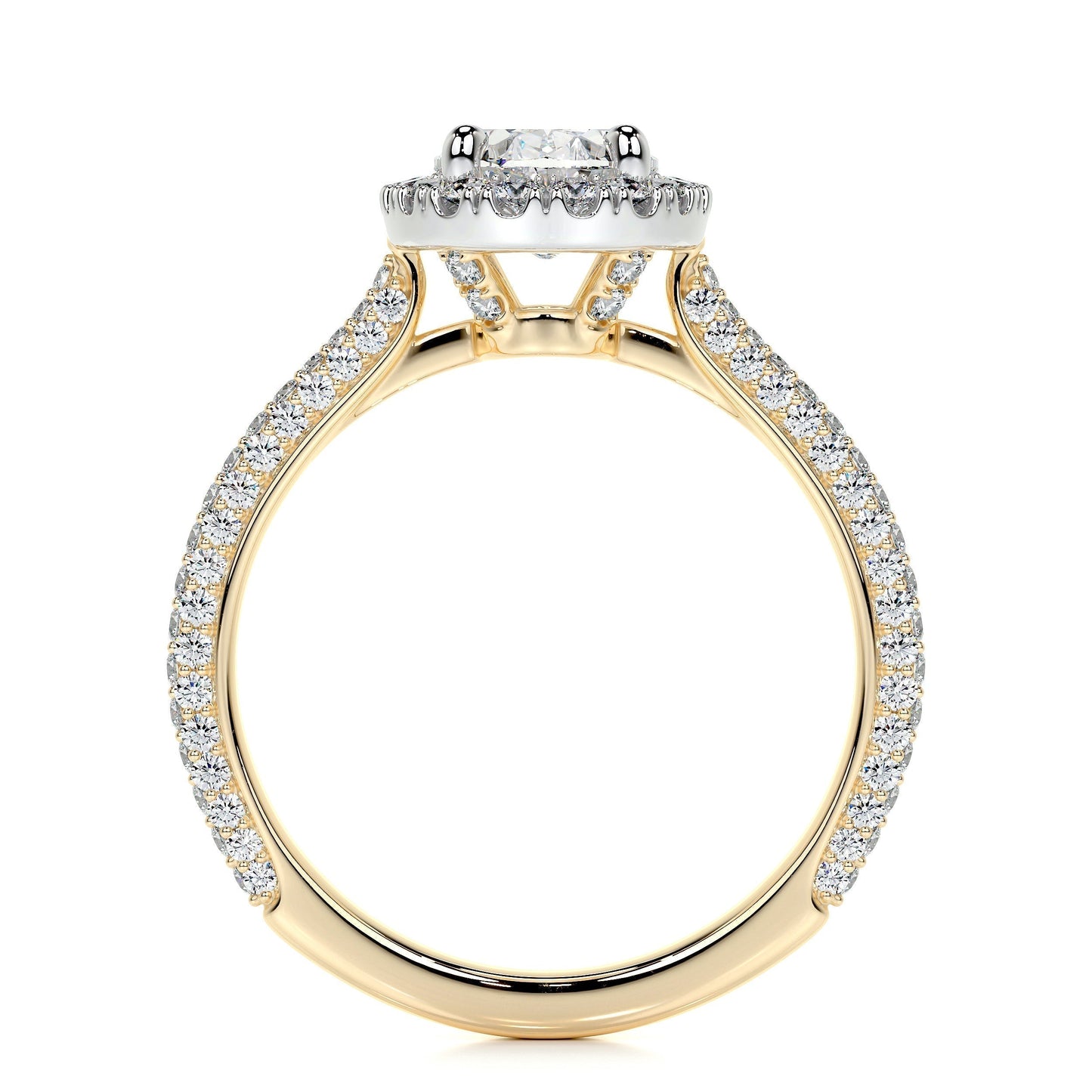 1.50 CT Oval Halo CVD F/VS2 Diamond Engagement Ring 9