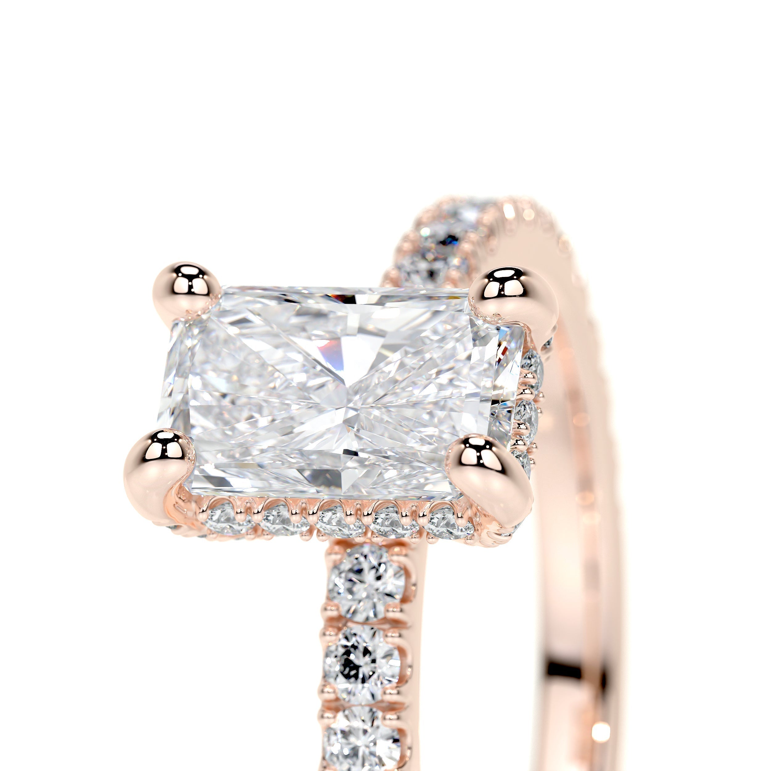 Radiant Pave Lab Grown Diamond Engagement Ring