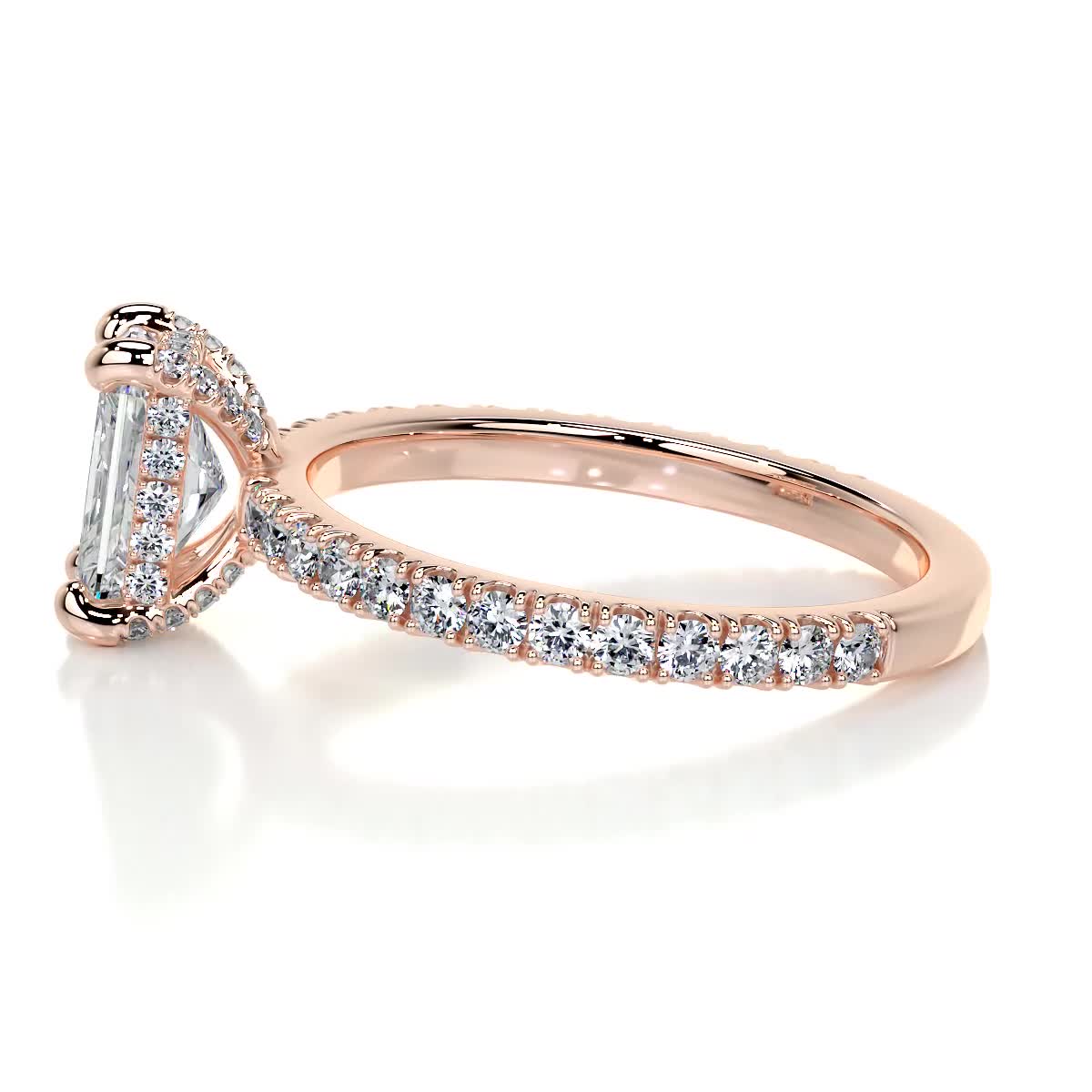 Radiant Pave Lab Grown Diamond Engagement Ring