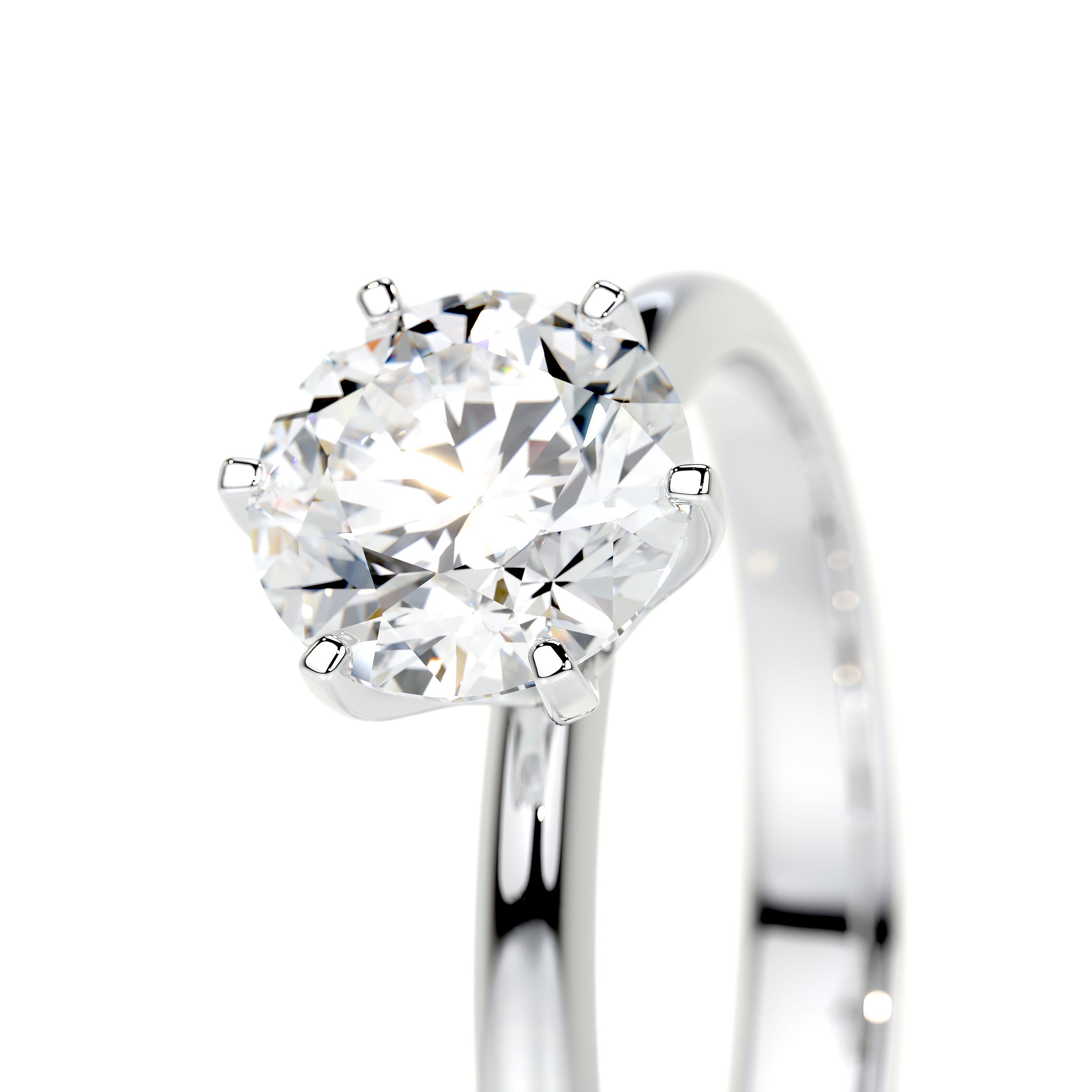 Round Solitaire Lab Grown Diamond Engagement Ring