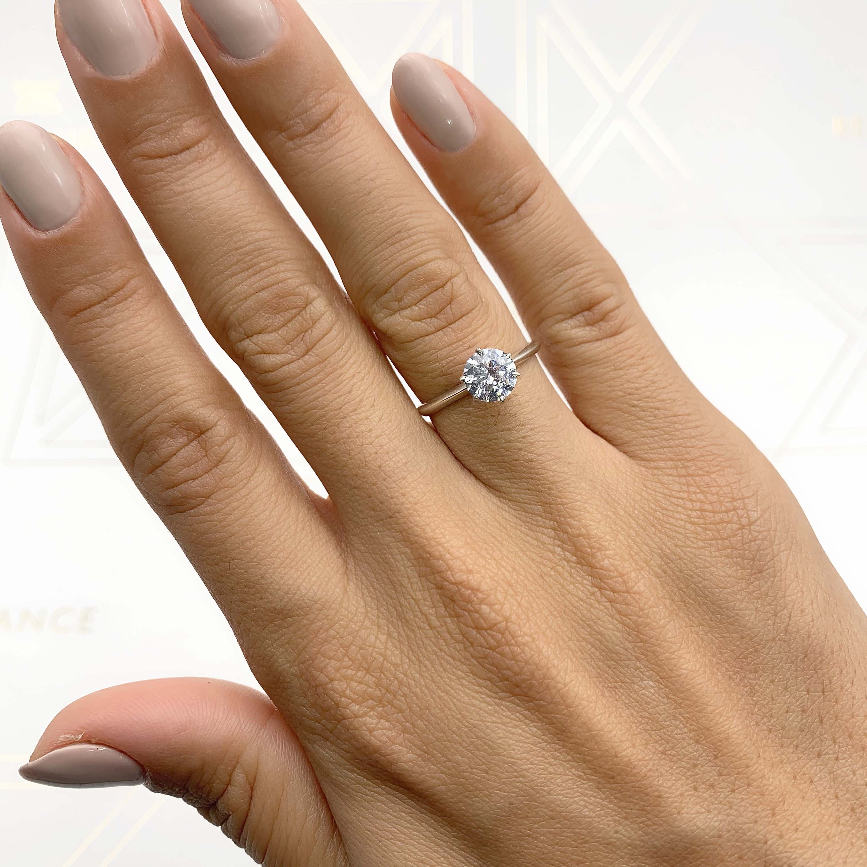 Round Solitaire Lab Grown Diamond Engagement Ring