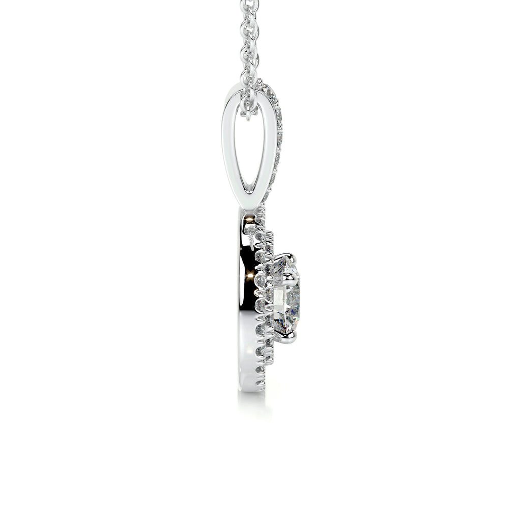 0.50 CT Round Double Halo  Lab Grown Diamond Necklace