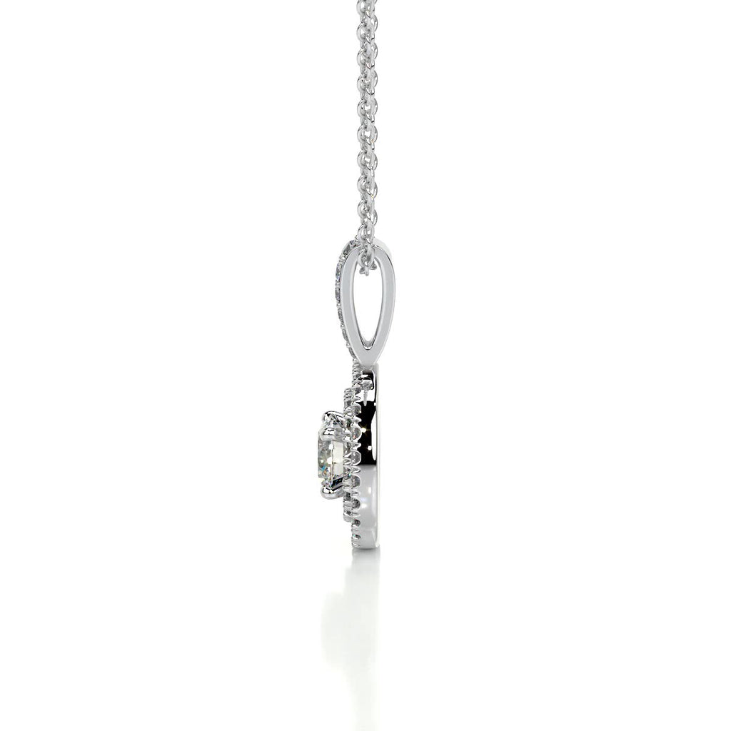 0.50 CT Round Double Halo  Lab Grown Diamond Necklace