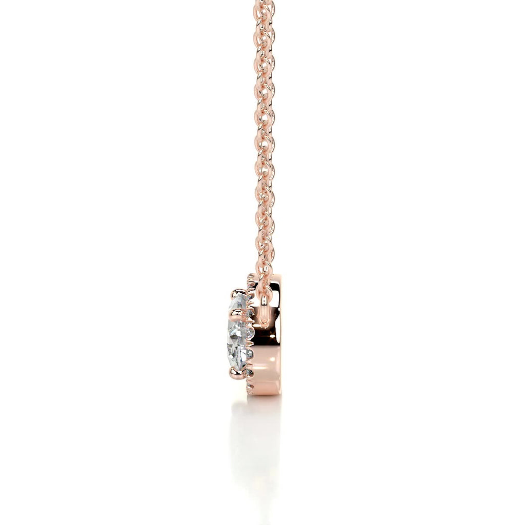 1.0 CT Oval Halo Lab Grown Diamond Necklace