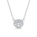 1.0 CT Oval Halo Lab Grown Diamond Necklace
