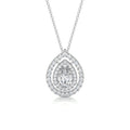 1.0 CT Pear Double Halo  Lab Grown Diamond Necklace
