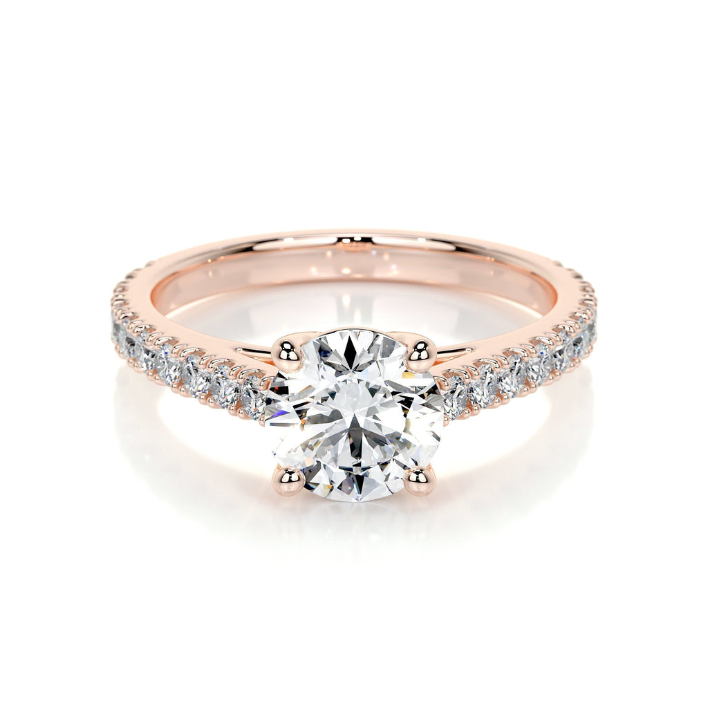Round Pave Lab Grown Diamond Engagement Ring
