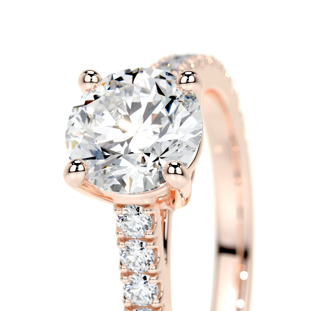 Round Pave Lab Grown Diamond Engagement Ring