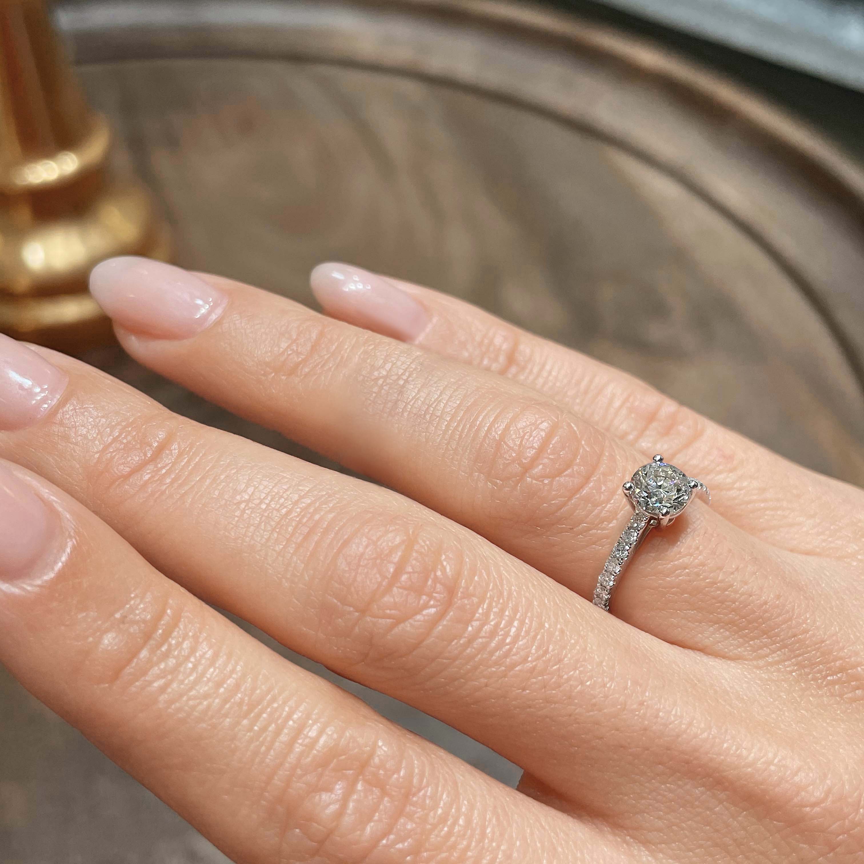 Round Pave Lab Grown Diamond Engagement Ring