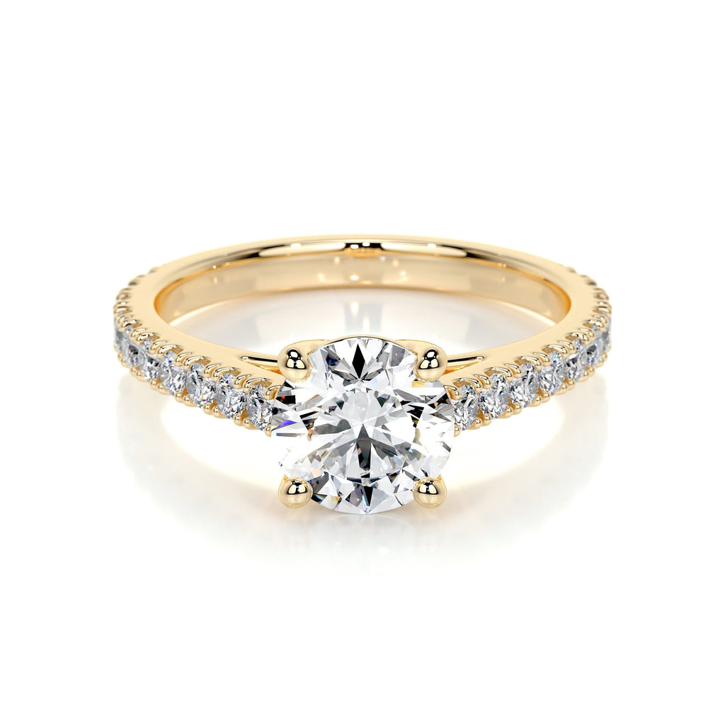 Round Pave Lab Grown Diamond Engagement Ring