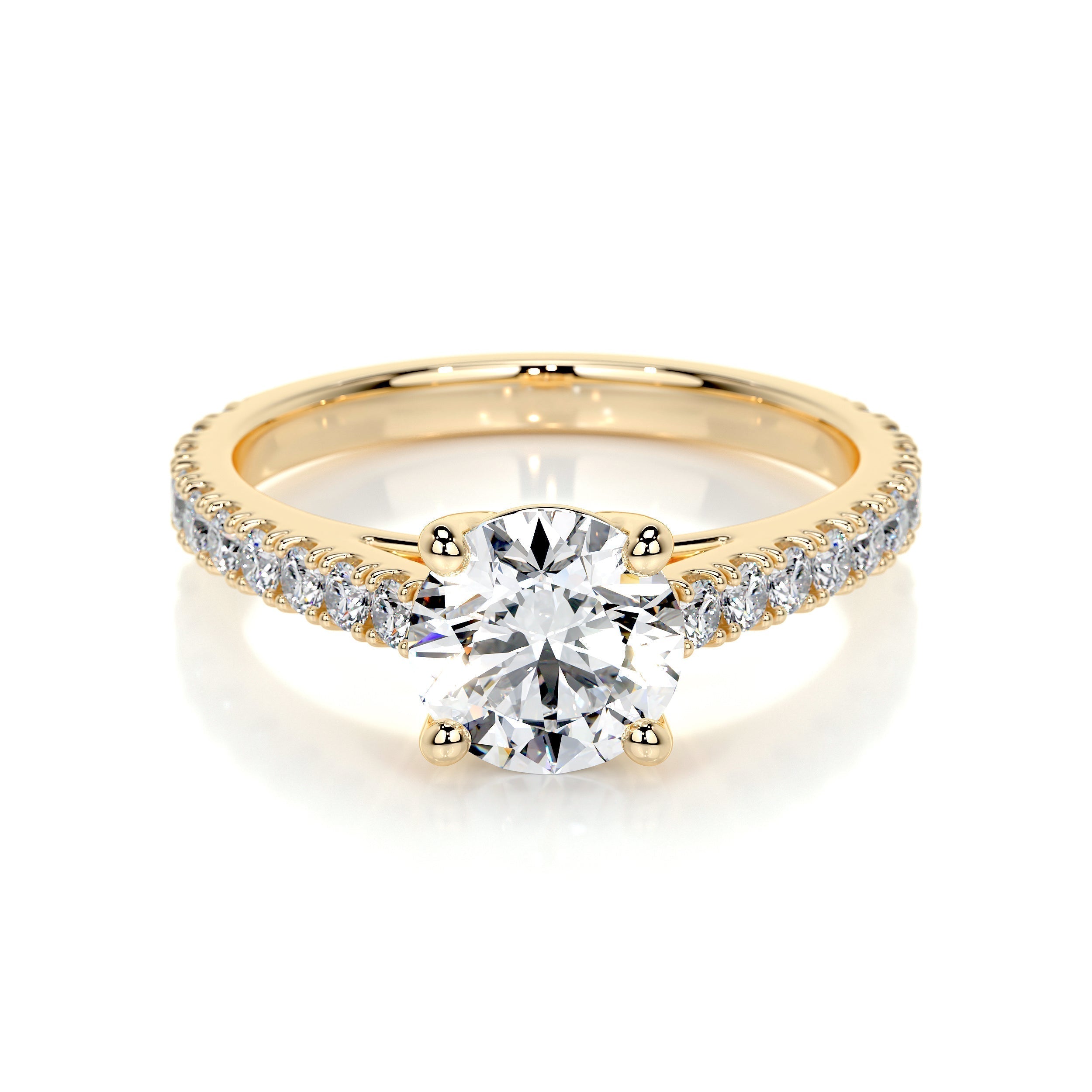 Round Pave Lab Grown Diamond Engagement Ring