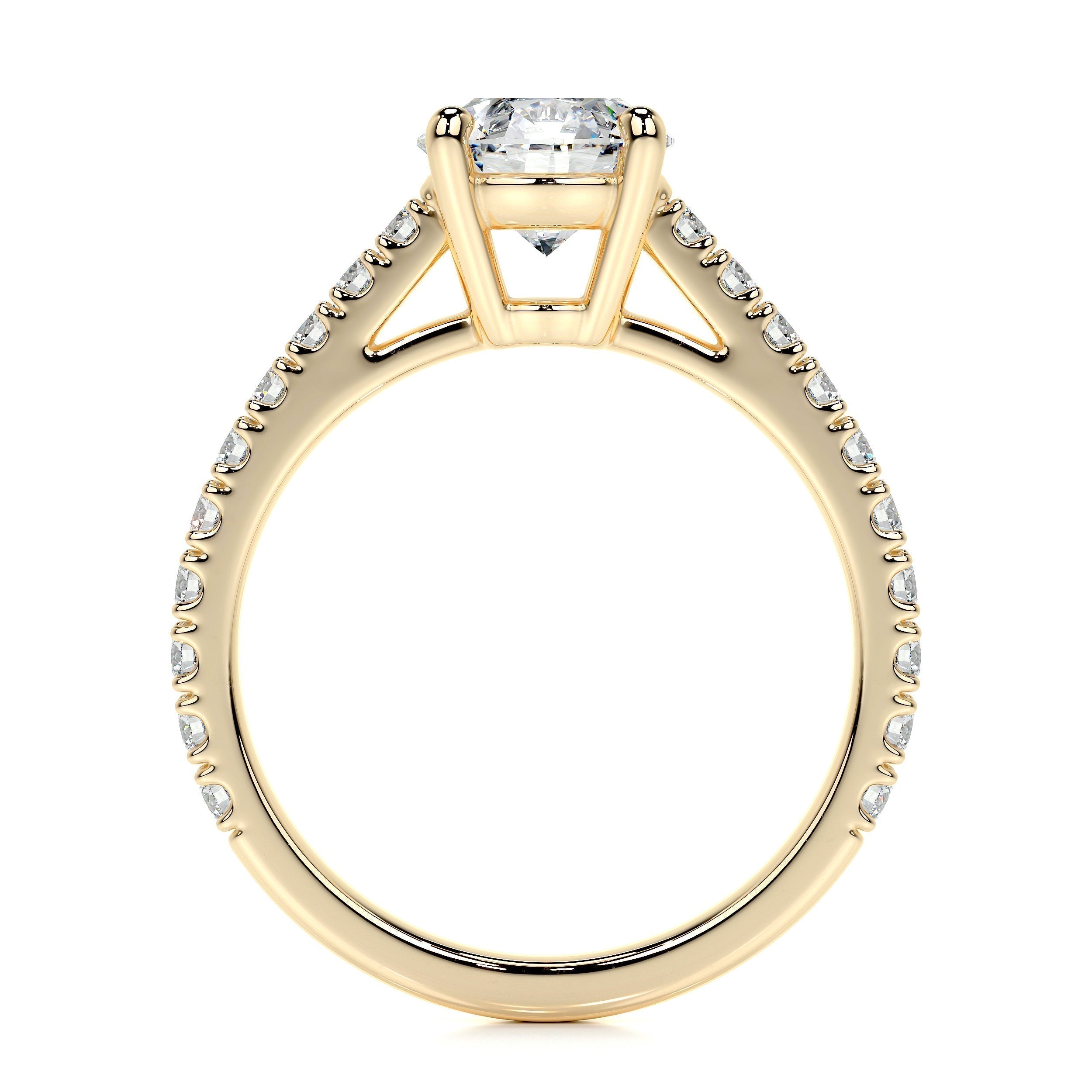 Round Pave Lab Grown Diamond Engagement Ring