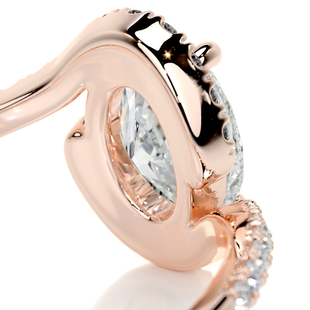 Oval Swirl Pave Lab Grown Diamond Engagement Ring