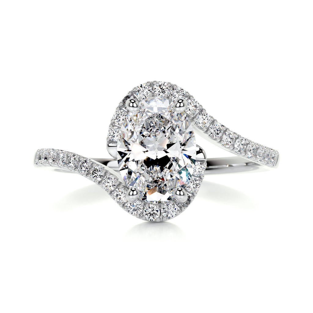Oval Swirl Pave Lab Grown Diamond Engagement Ring
