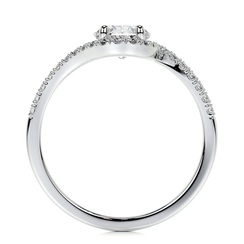 Oval Swirl Pave Lab Grown Diamond Engagement Ring