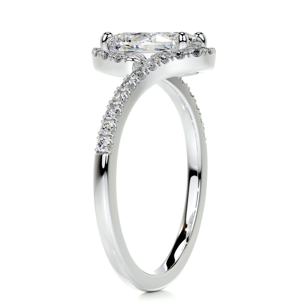 Oval Swirl Pave Lab Grown Diamond Engagement Ring