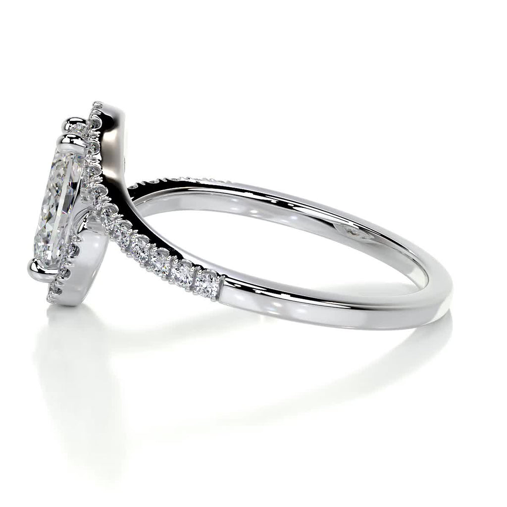 Oval Swirl Pave Lab Grown Diamond Engagement Ring