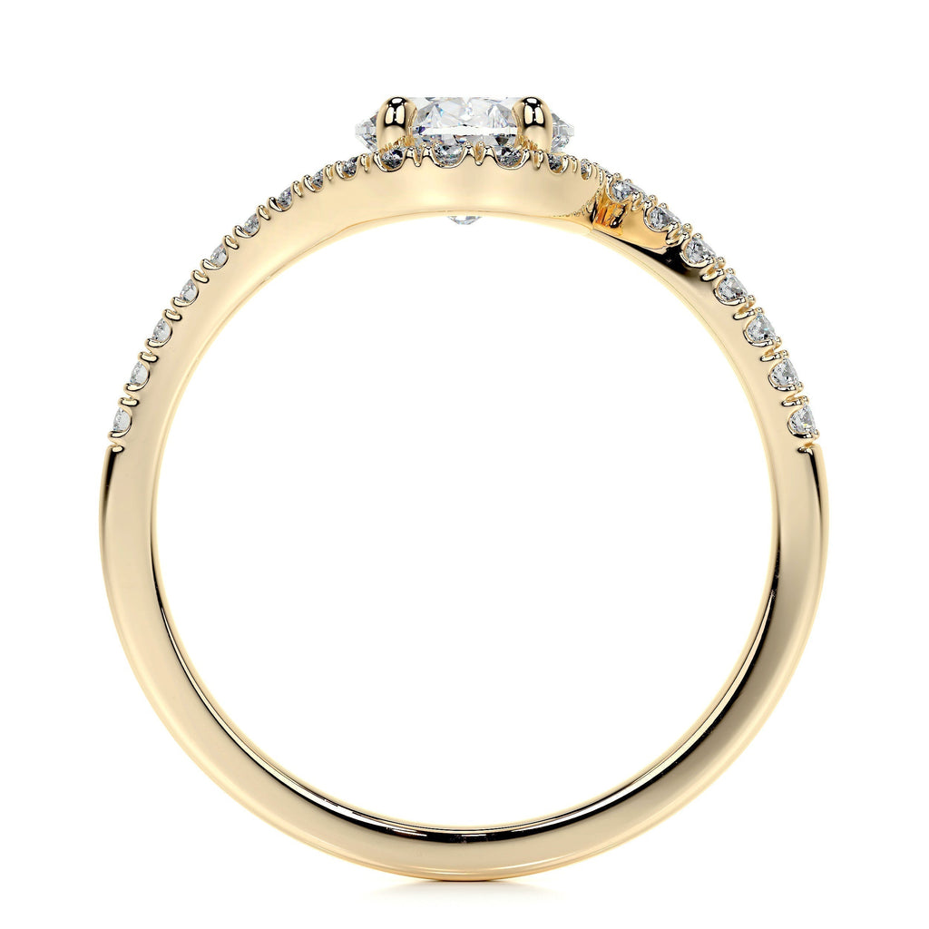 Oval Swirl Pave Lab Grown Diamond Engagement Ring