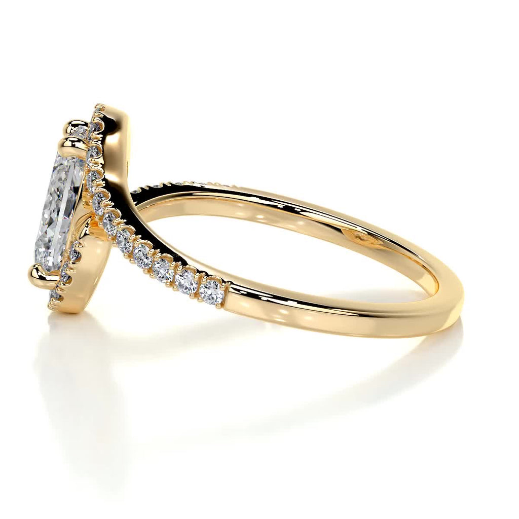 Oval Swirl Pave Lab Grown Diamond Engagement Ring