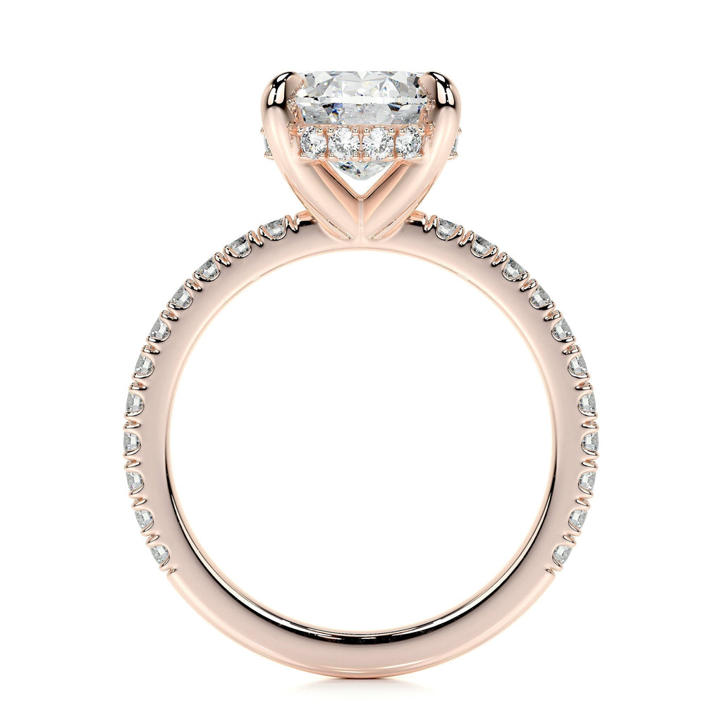 Oval Hidden Halo Pave Lab Grown Diamond Engagement Ring