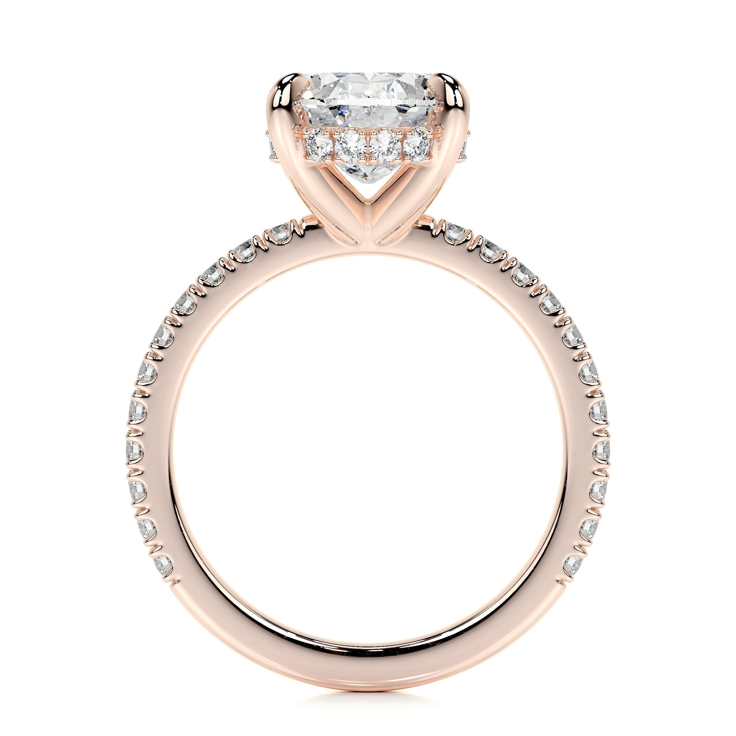 Oval Hidden Halo Pave Lab Grown Diamond Engagement Ring