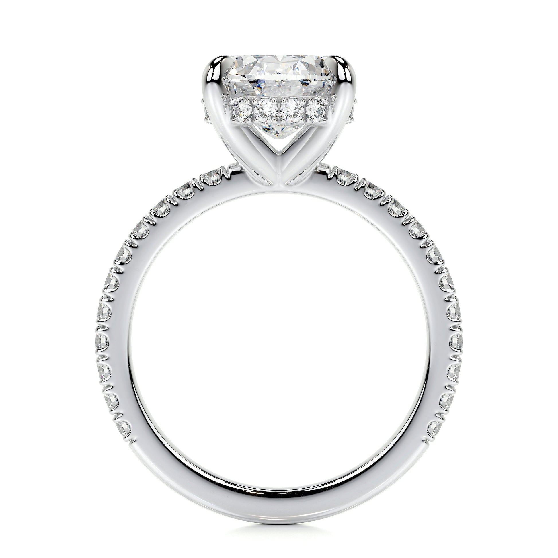 2.0 CT Oval Hidden Halo CVD E/VS2 Diamond Engagement Ring 5