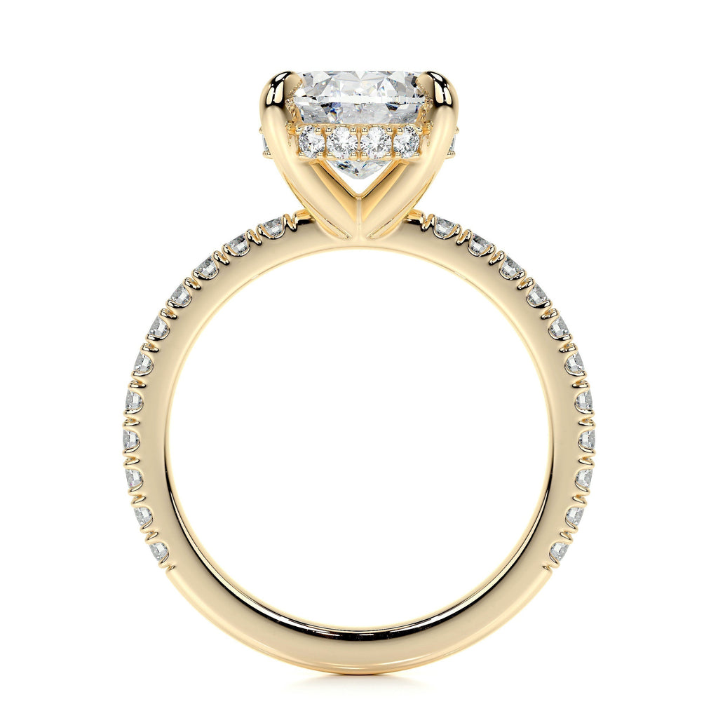 Oval Hidden Halo Pave Lab Grown Diamond Engagement Ring