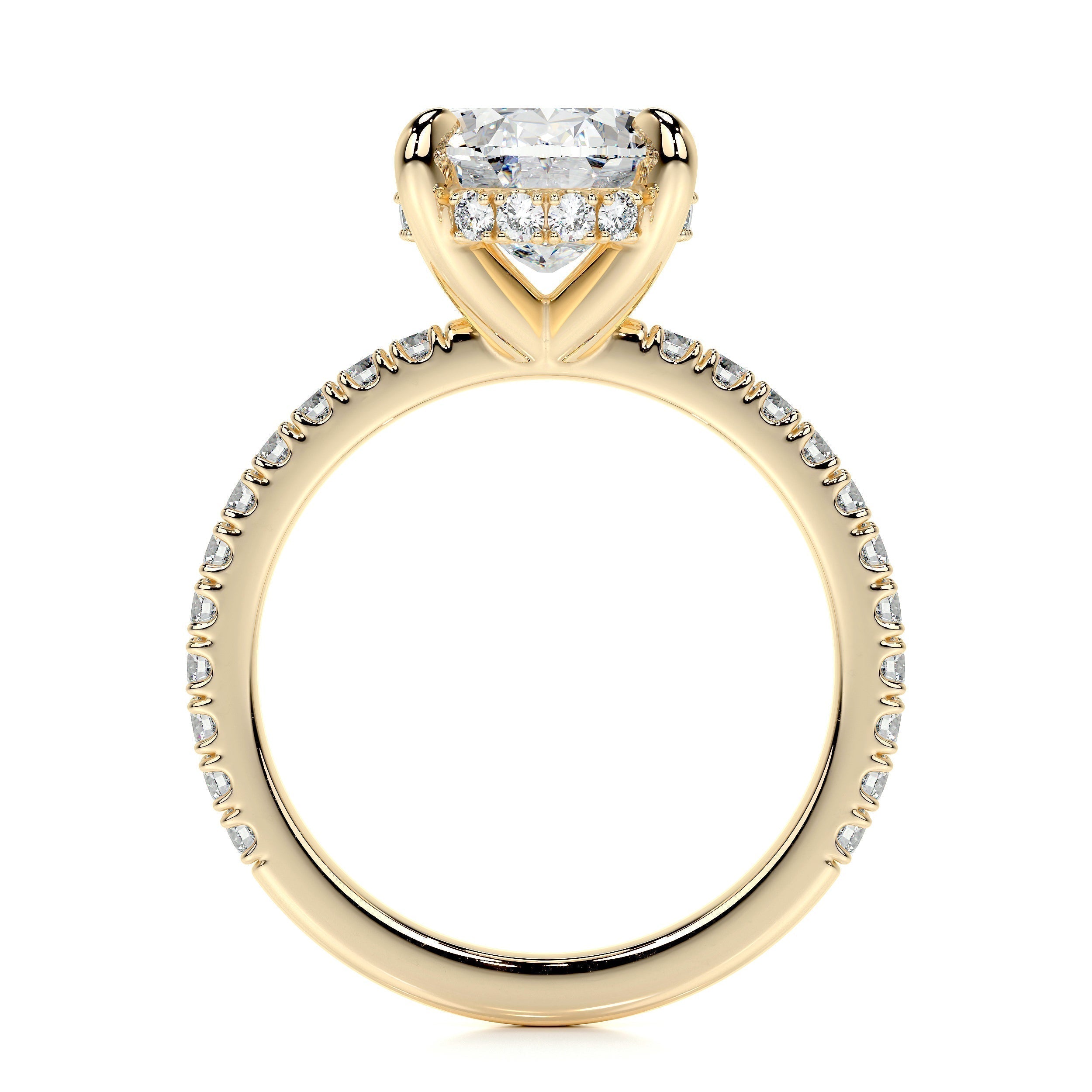 Oval Hidden Halo Pave Lab Grown Diamond Engagement Ring
