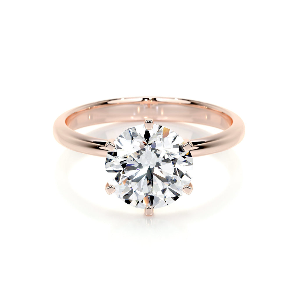 Round Solitaire Lab Grown Diamond Engagement Ring