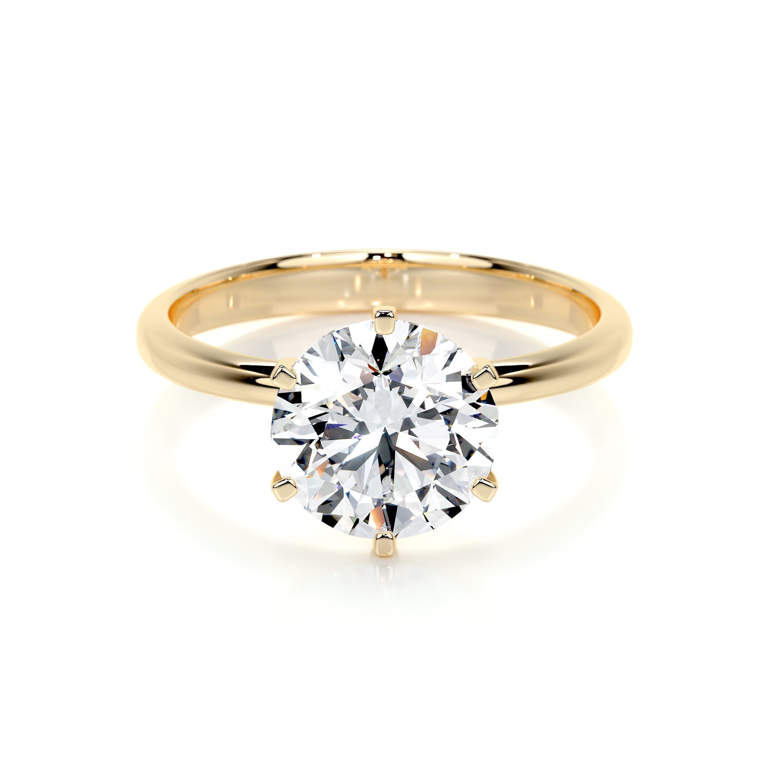 Round Solitaire Lab Grown Diamond Engagement Ring