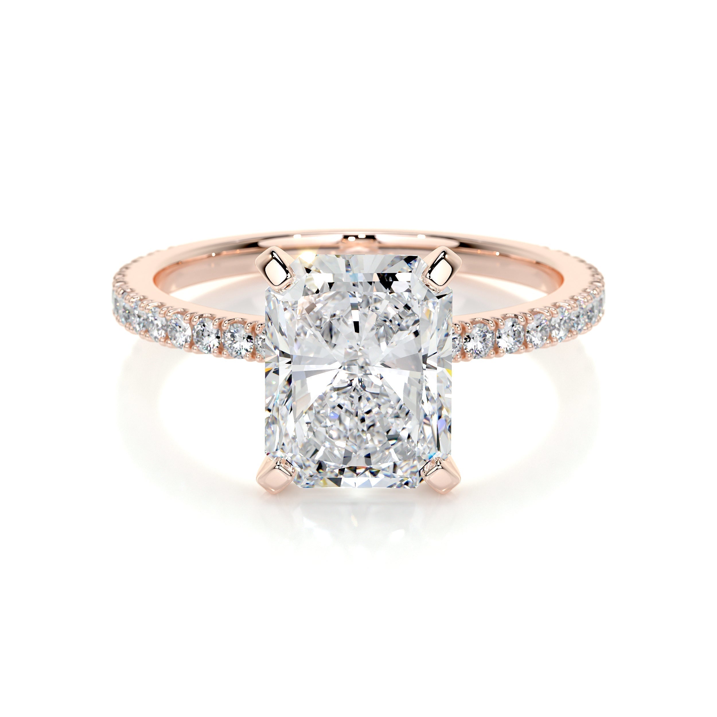 Radiant Pave Lab Grown Diamond Engagement Ring