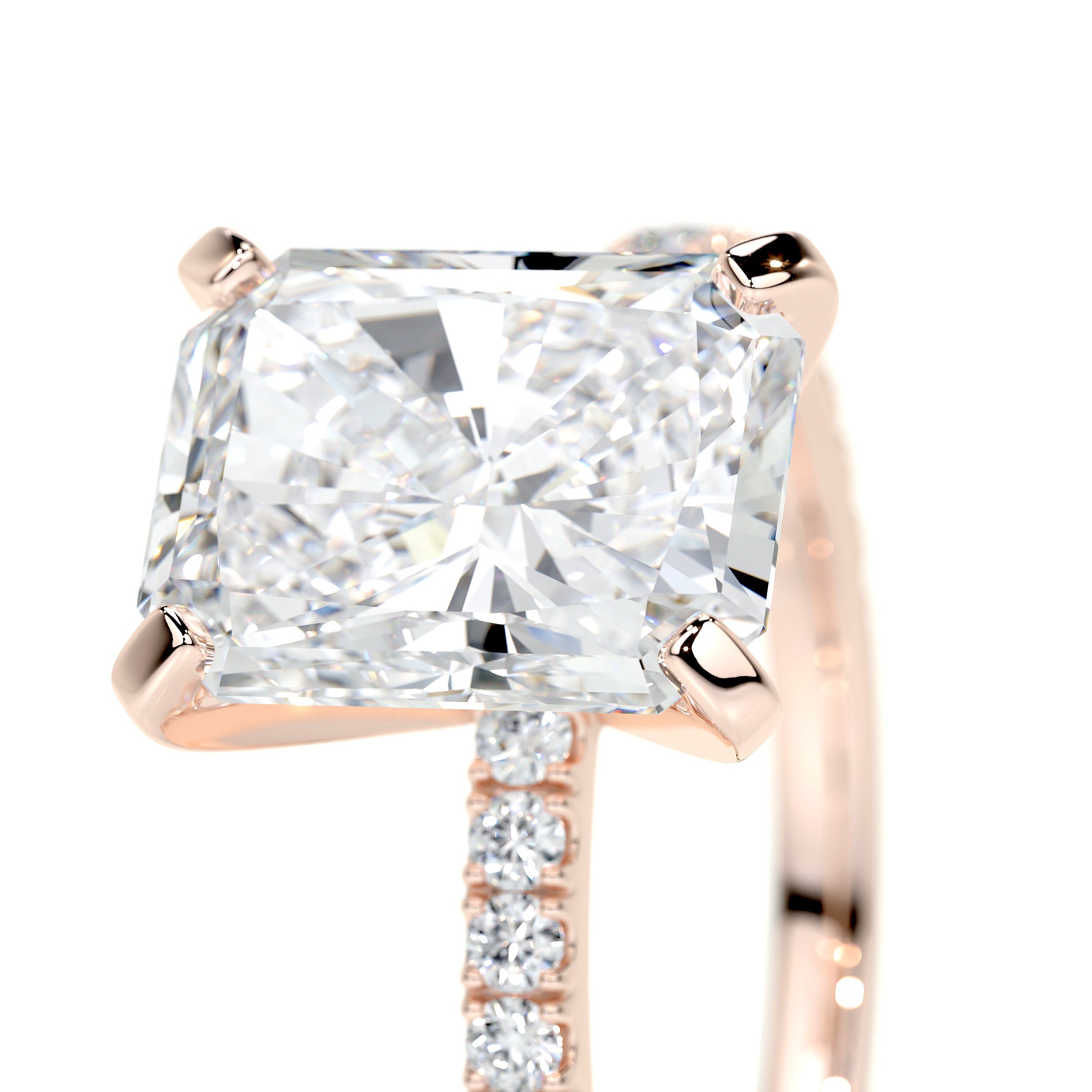 Radiant Pave Lab Grown Diamond Engagement Ring