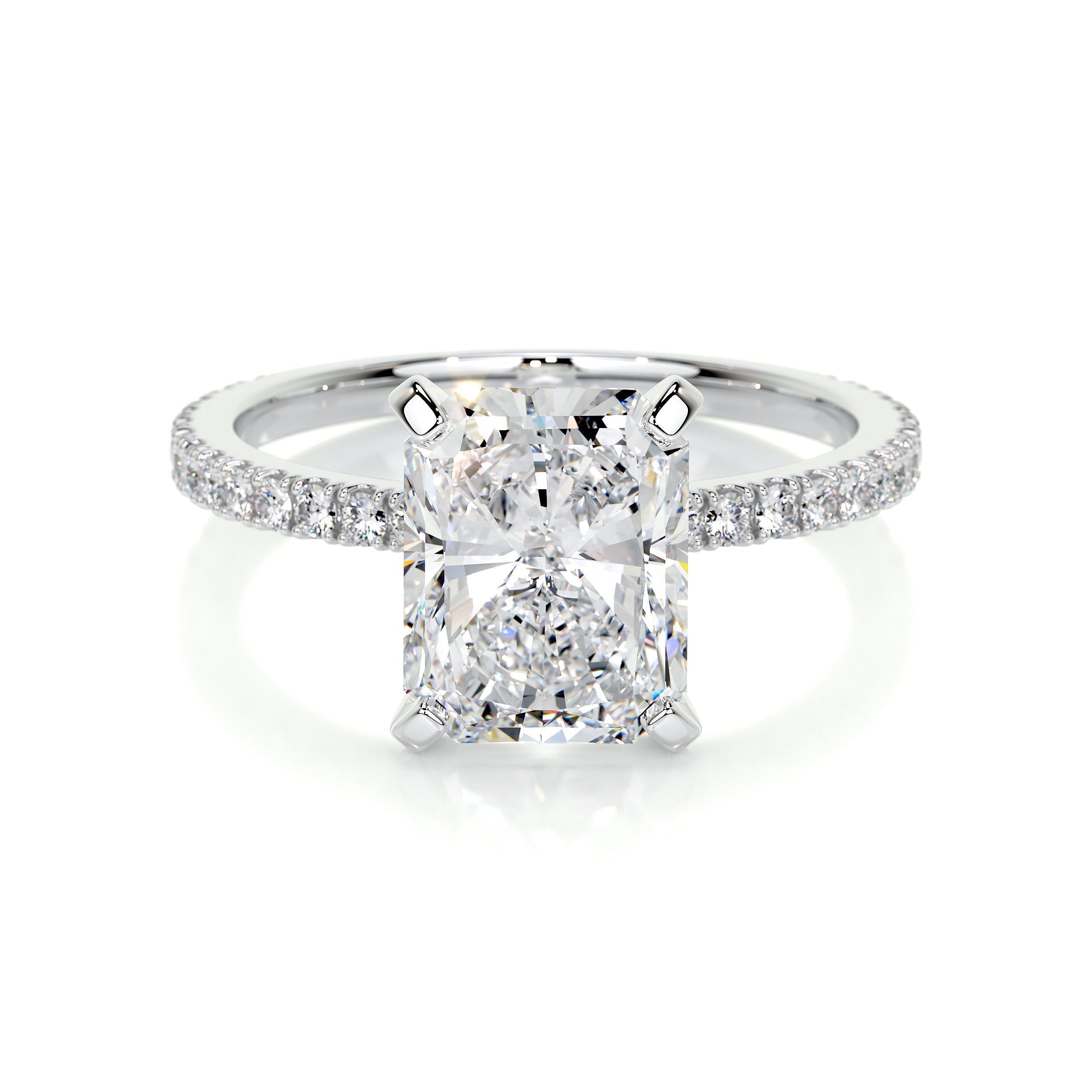 Radiant Pave Lab Grown Diamond Engagement Ring