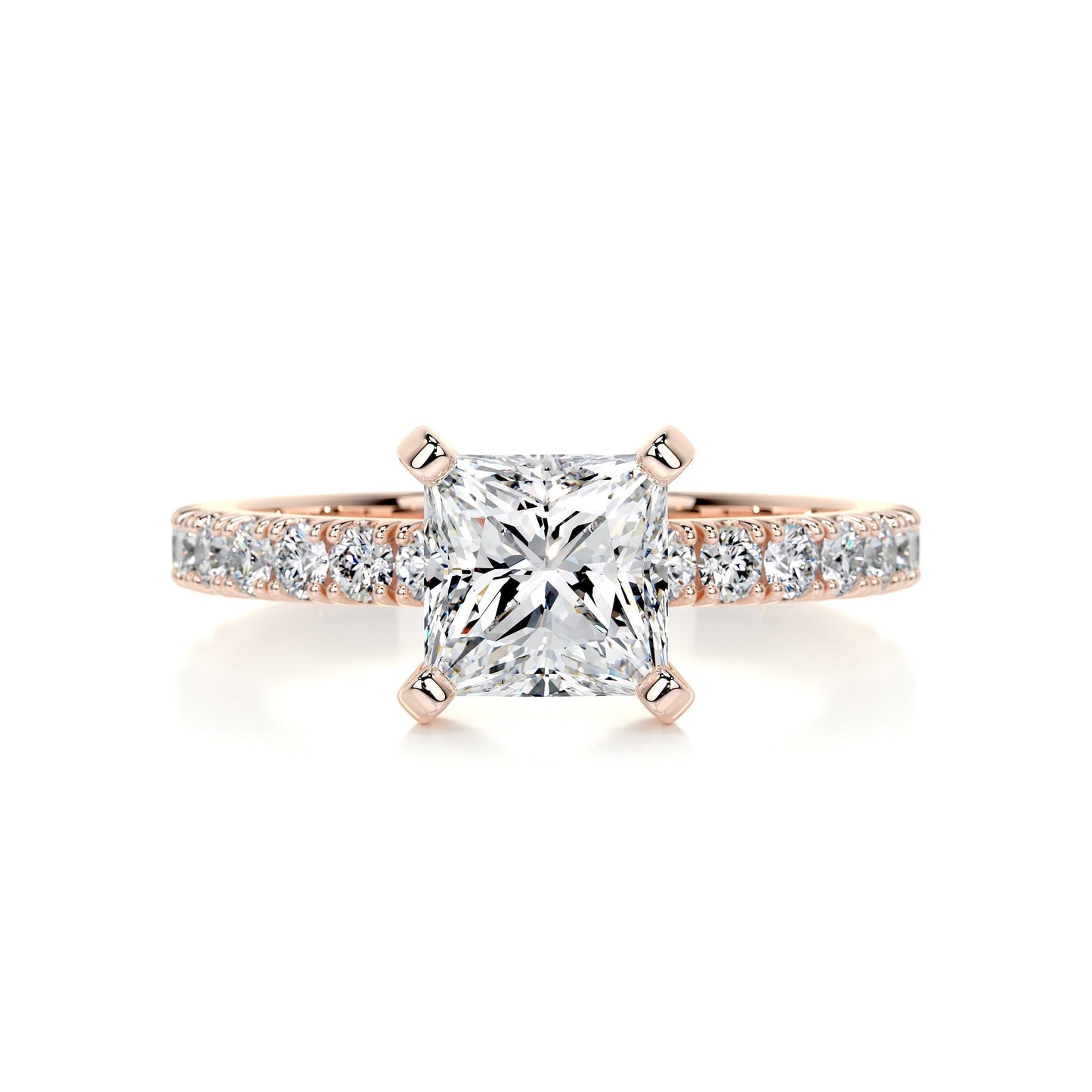 1.50 CT Princess Solitaire CVD G/VS2 Diamond Engagement Ring 12