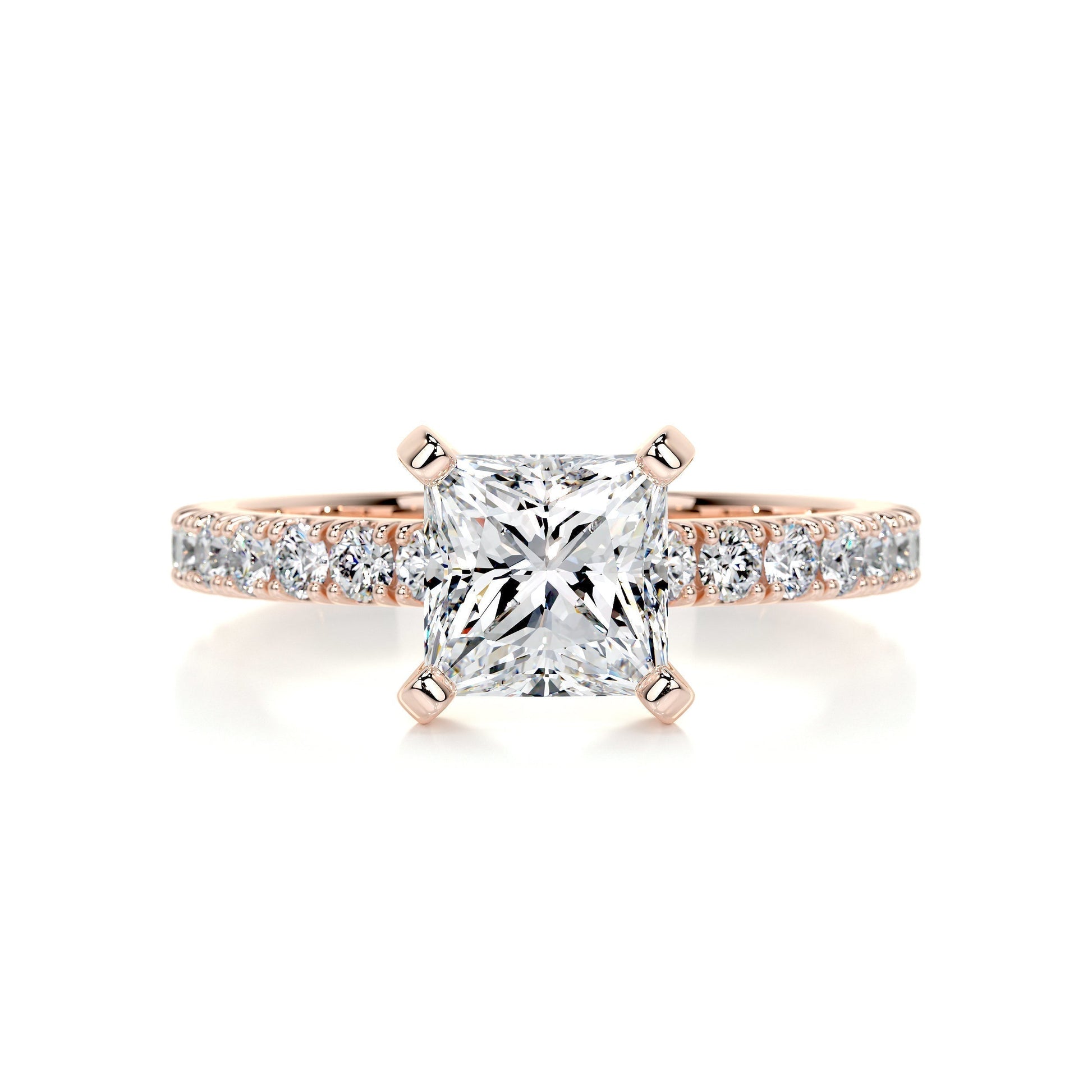 1.50 CT Princess Solitaire CVD G/VS2 Diamond Engagement Ring 12
