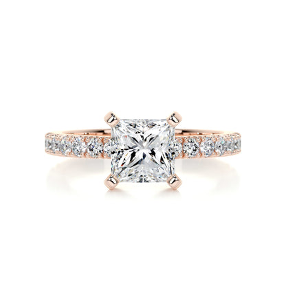 1.50 CT Princess Solitaire CVD G/VS2 Diamond Engagement Ring 12