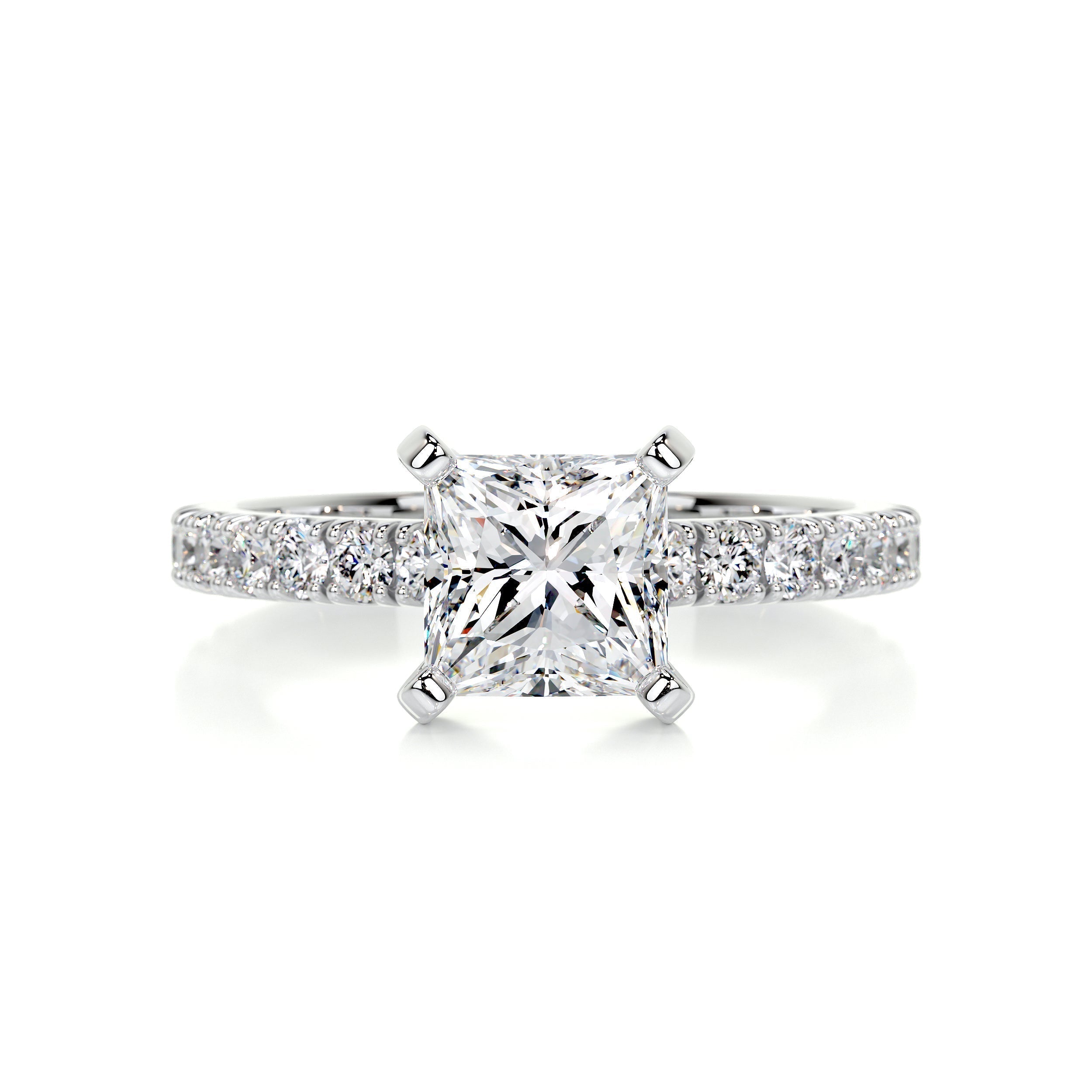 1.50 CT Princess Solitaire CVD G/VS2 Diamond Engagement Ring 1