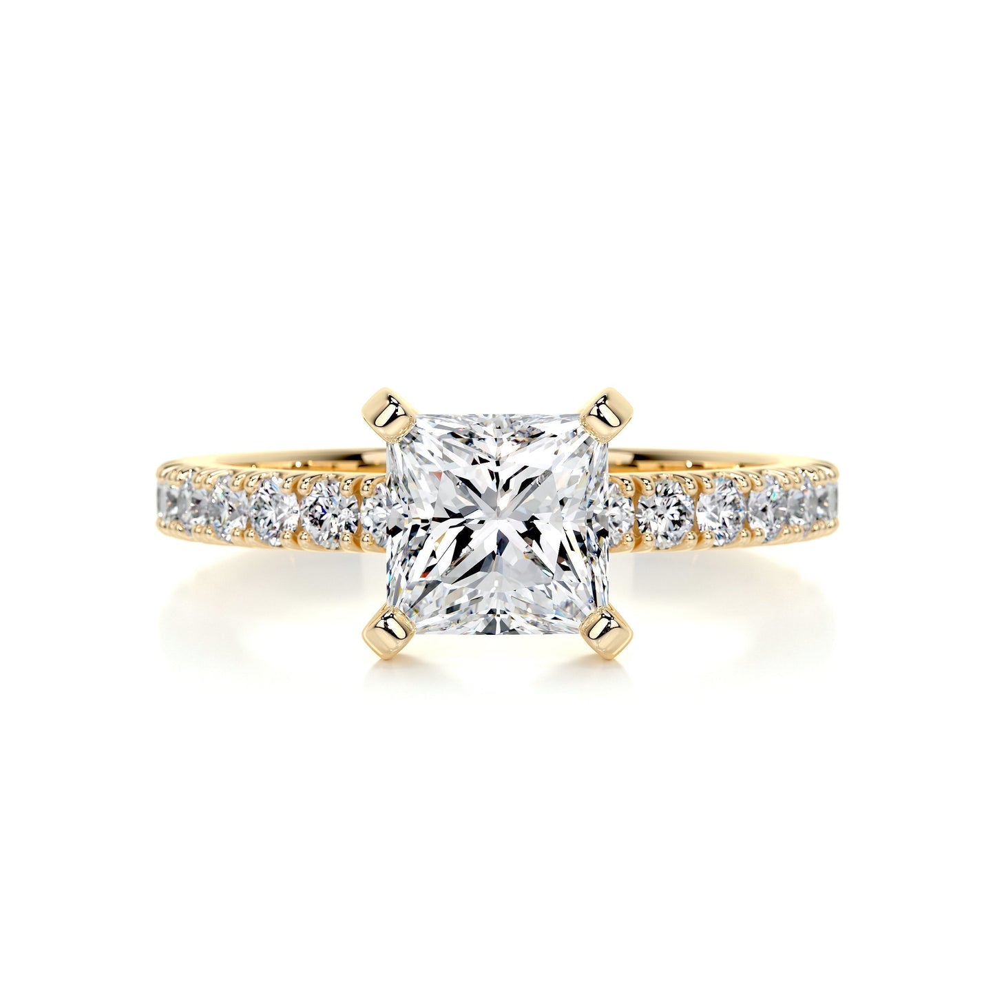 1.50 CT Princess Solitaire CVD G/VS2 Diamond Engagement Ring 7
