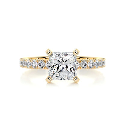 1.5 CT Princess Solitaire CVD G/VS2 Diamond Engagement Ring 6