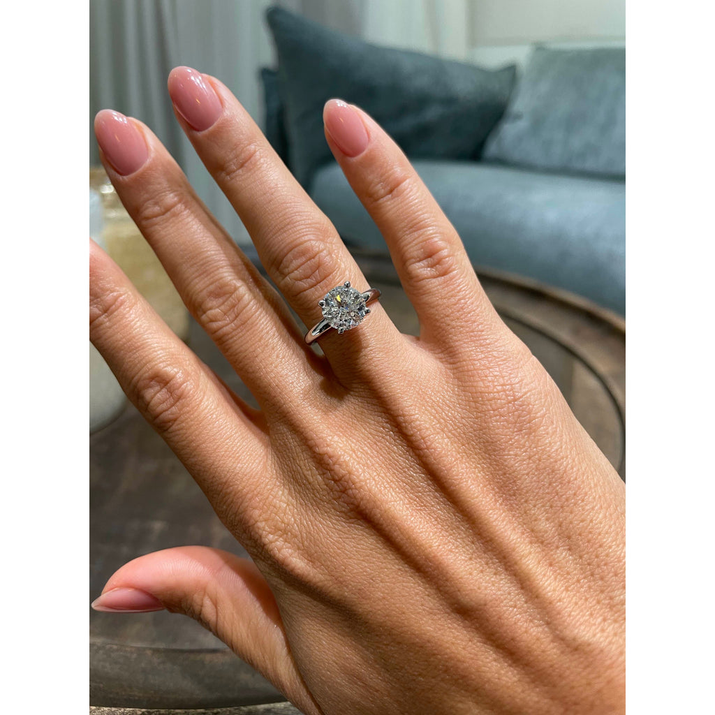 Round Solitaire Lab Grown Diamond Engagement Ring