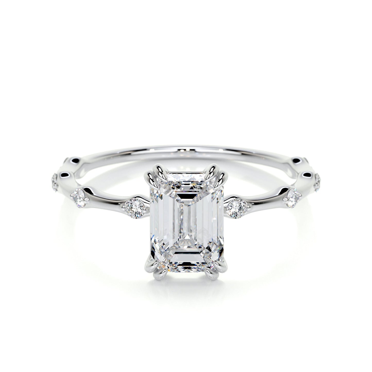 1.50 CT Emerald Solitaire CVD E/VS1 Diamond Engagement Ring 1