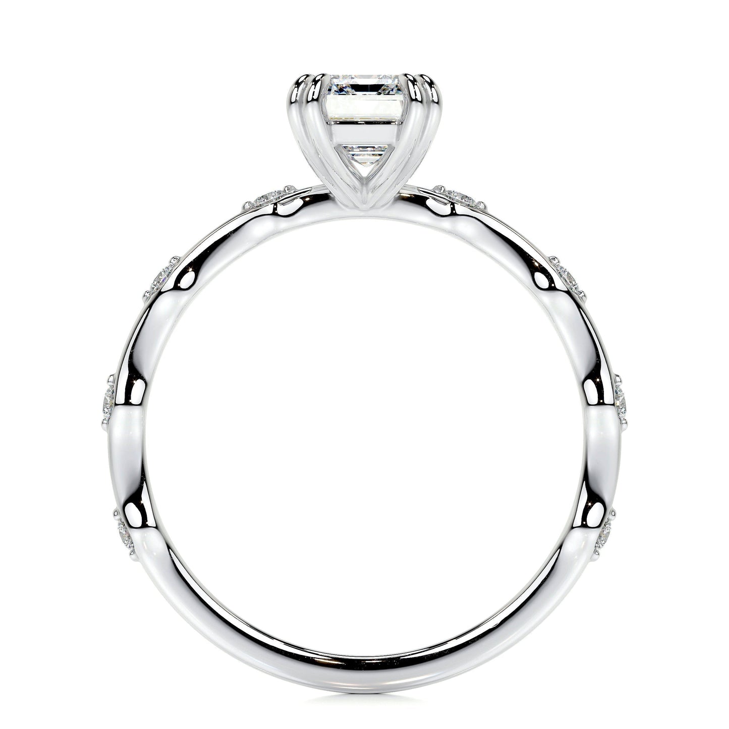 1.50 CT Emerald Solitaire CVD E/VS1 Diamond Engagement Ring 5