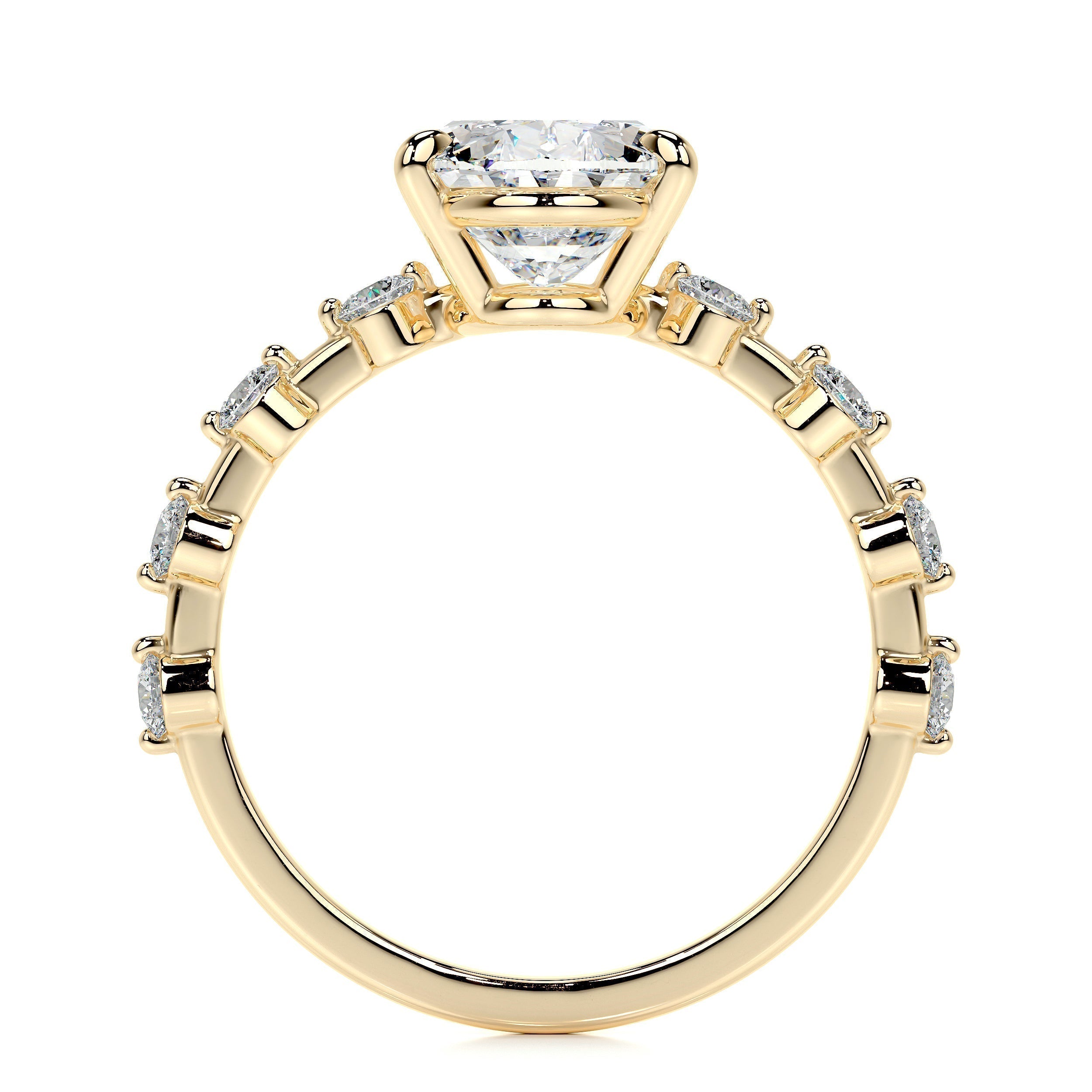 Oval Dainty Pave Lab Grown Diamond Engagement Ring